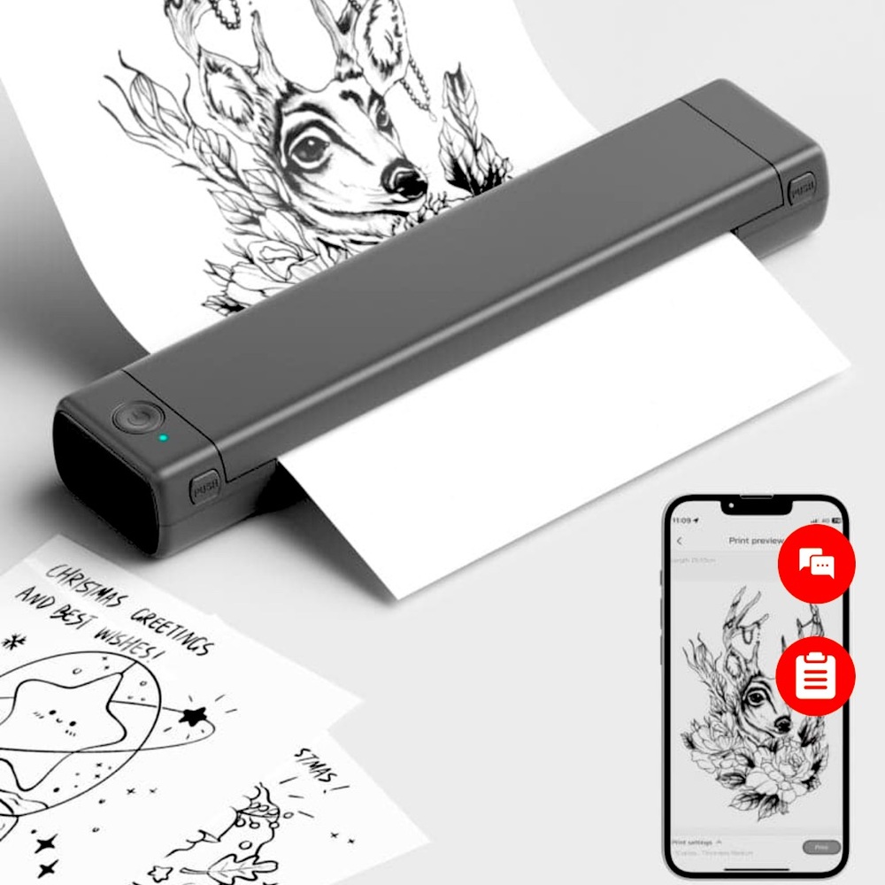 Bluetooth Wireless Tattoo Stencil Printer